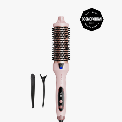 Hair styling tool with attachments on a white background, featuring the Cosmopolitan Beauty Award logo.