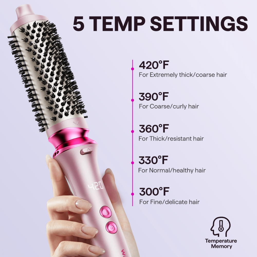 Pink Heatwave Pro with temperature settings displayed on a light purple background