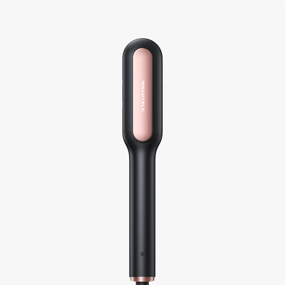 Rose gold Sleek Sweep hair straightener featured on a clean white background.