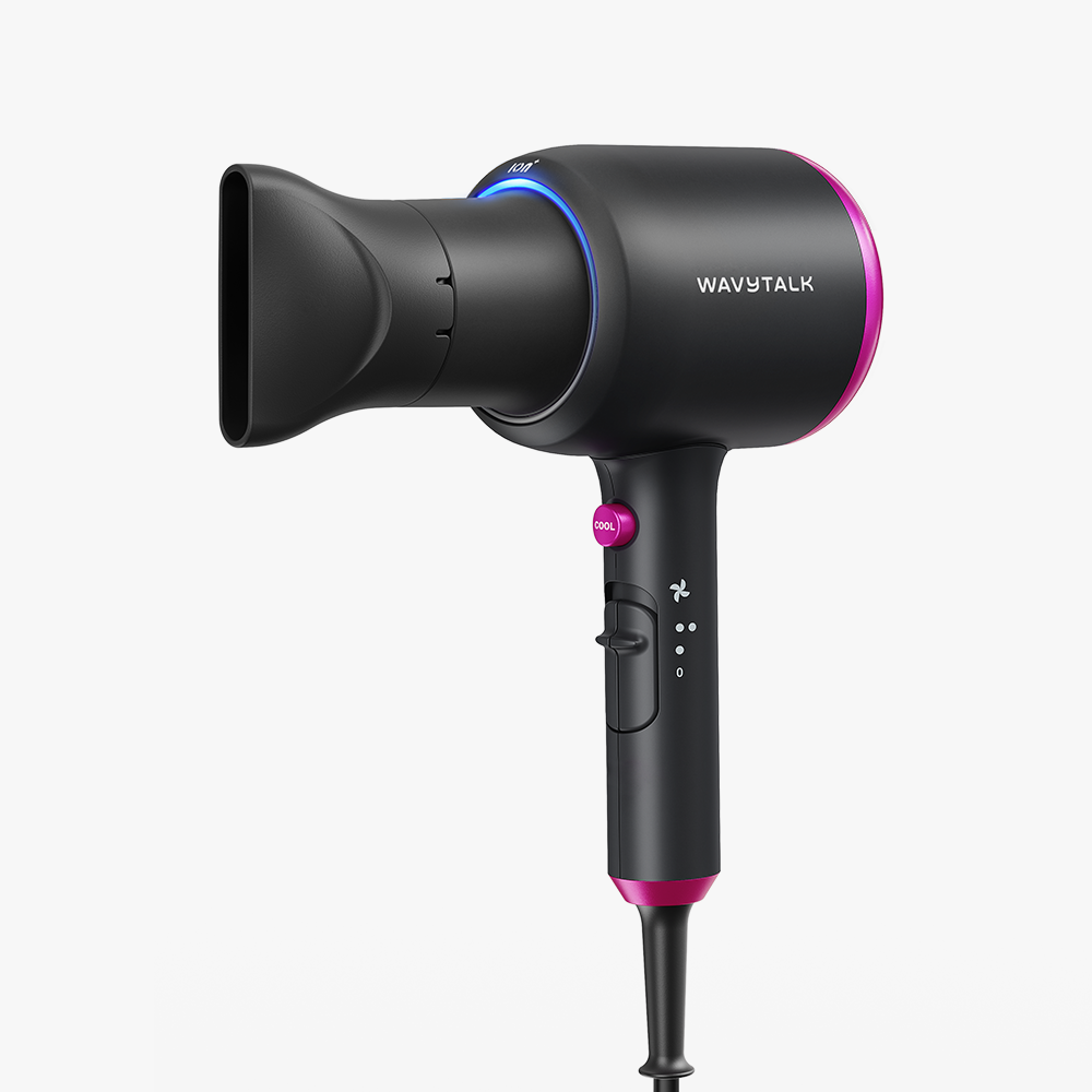 Black Blown Away with 'Wavytalk' branding on a white background