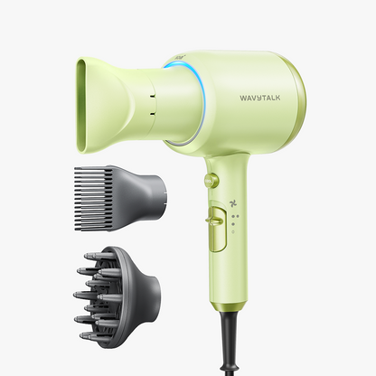 Green Blown Away with attachments on a white background