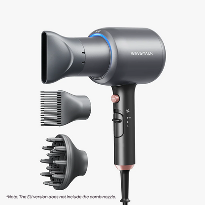 Gray Blown Away with attachments on a white background, featuring the brand 'Wavytalk'.