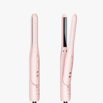 Pink hair straightener on a white background