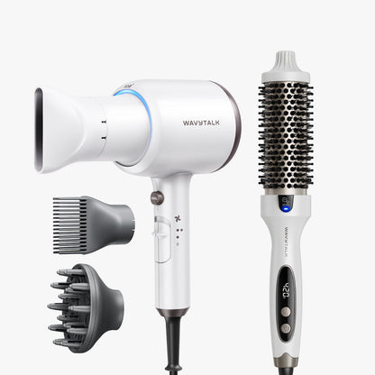 White Blown Away and White Blowout Boost display on a white background