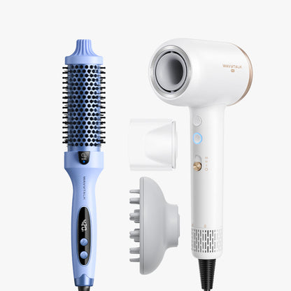 Blue Blowout Boost and white Turblow Pro display on a white background