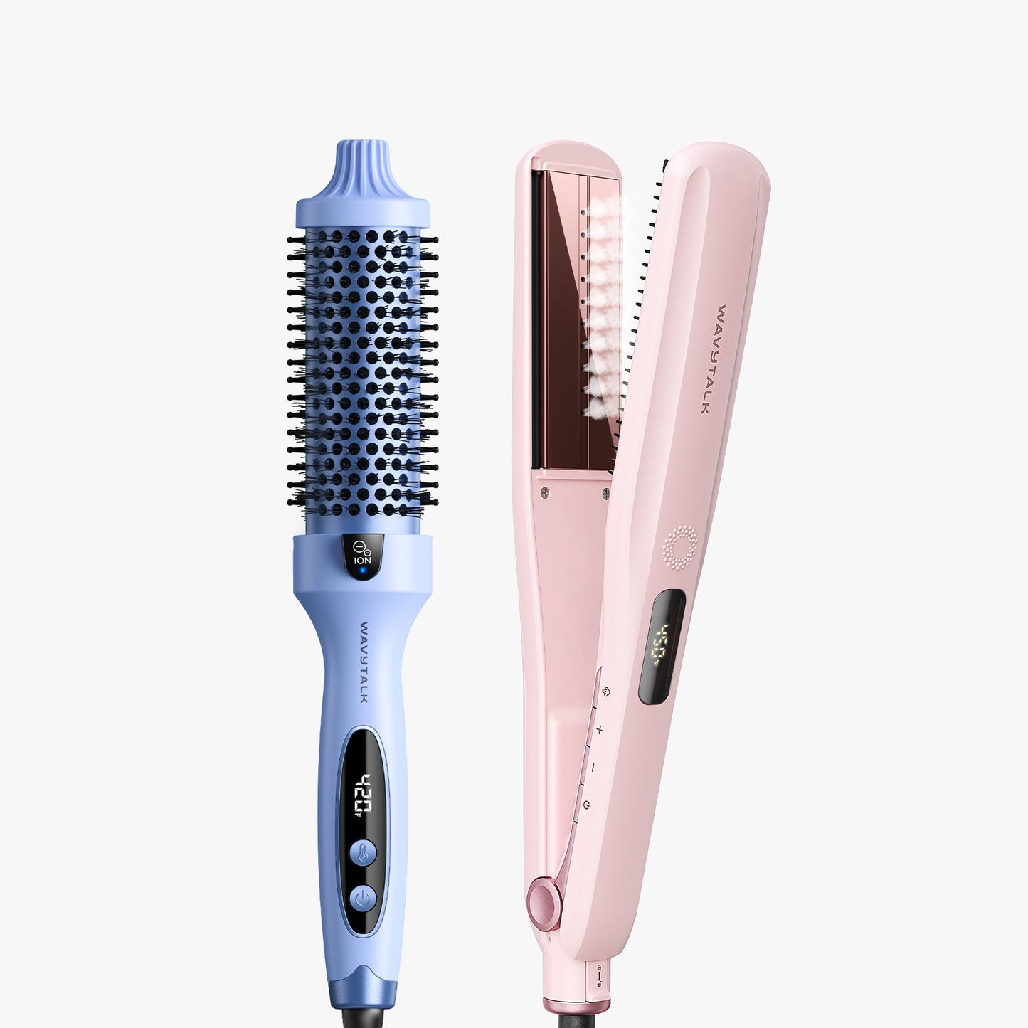 Blue Blowout Boost and pink Steam Sesh on a white background
