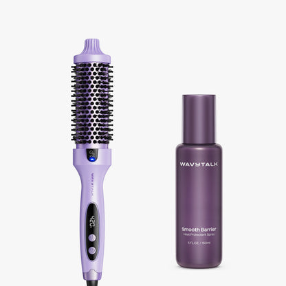 Purple Blowout Boost and bottle of Smooth Barrier on a white background