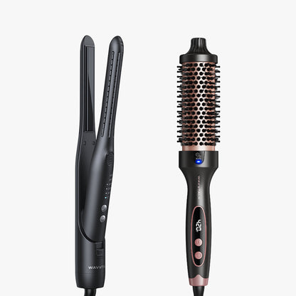 Black Cool Curl Pencil and black Blowout Boost on a white background