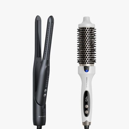 Black Cool Curl Pencil and white Blowout Boost on a white background