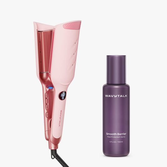 Pink Power Wave and bottle of Smooth Barrier on a white background