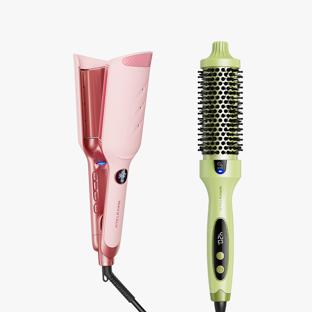 Pink Power Wave and green Blowout Boost on a white background