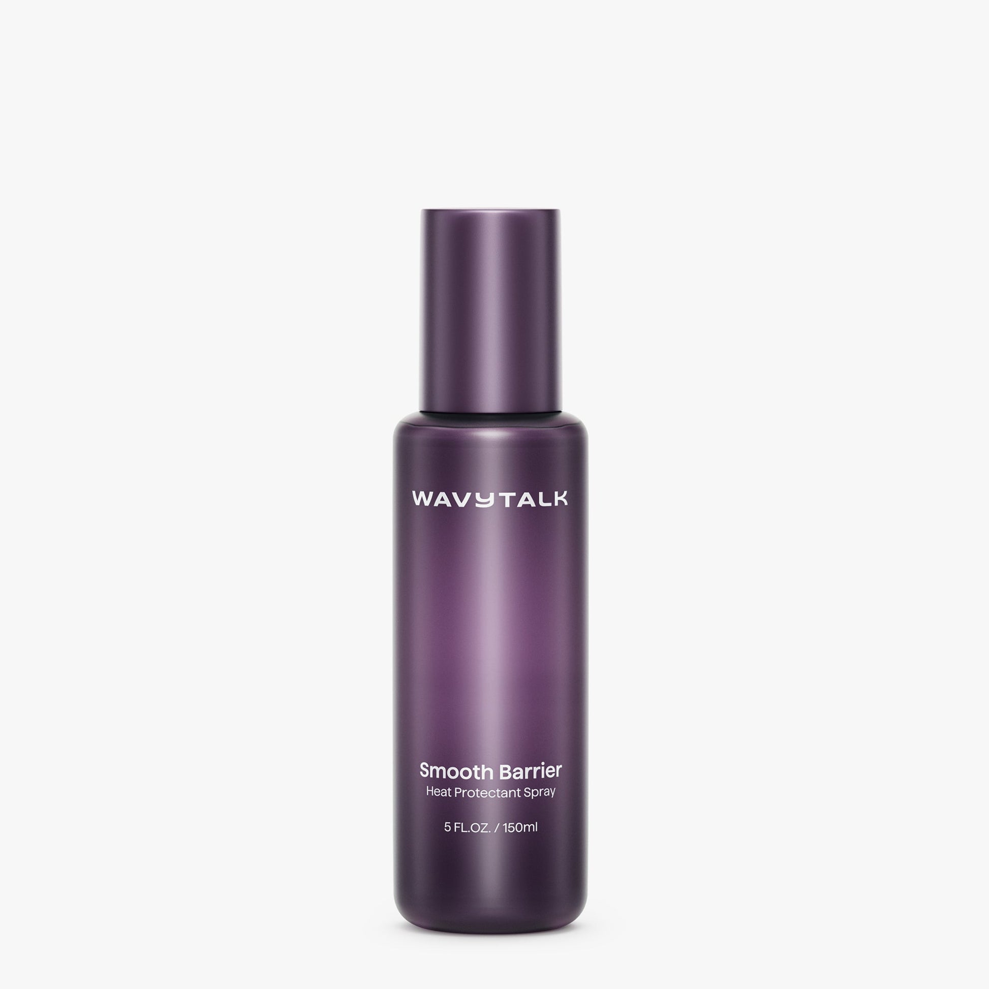 Purple bottle of Wavy Talk Smooth Barrier on a white background
