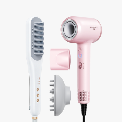 White Steamline Pro and pink Turblow Pro on a white background