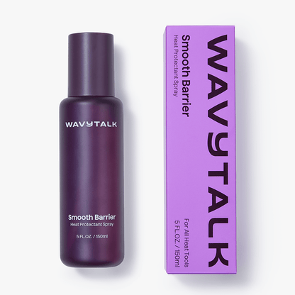 WavyTalk Smooth Barrier heat protectant spray bottle and packaging on a white background